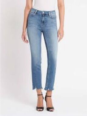 Paige Cindy Blue Straight-Leg Distressed Jeans Size 29